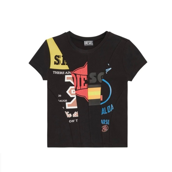 Diesel deconstructed print crew neck T-Shirt. Limited! EXCELLENT CONDITION - Picture 3 of 8